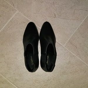Calvin Klein black leather booties